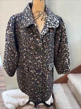 Leopard Print Women's Pea Coat